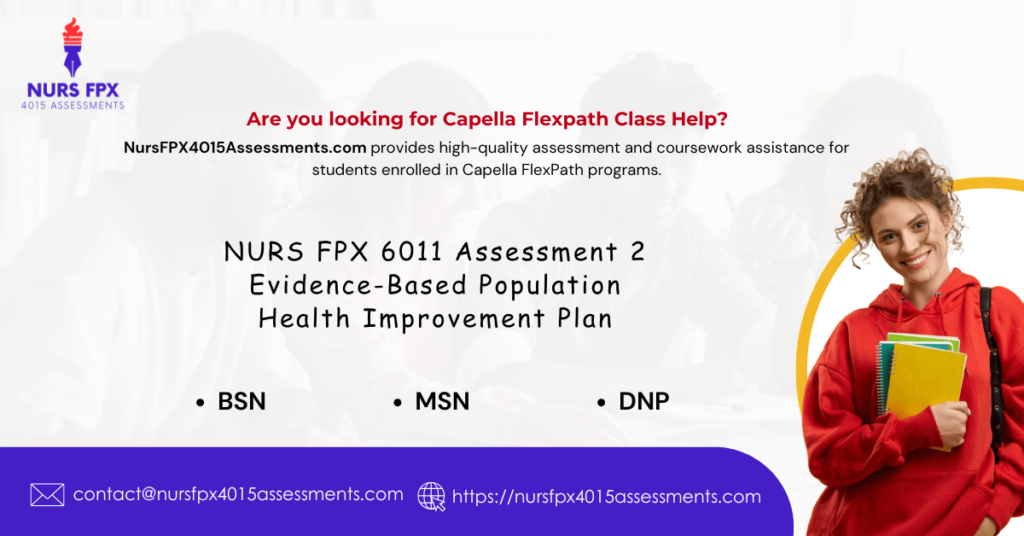 NURS FPX 6011 Assessment 2 Evidence-Based Population Health Improvement Plan